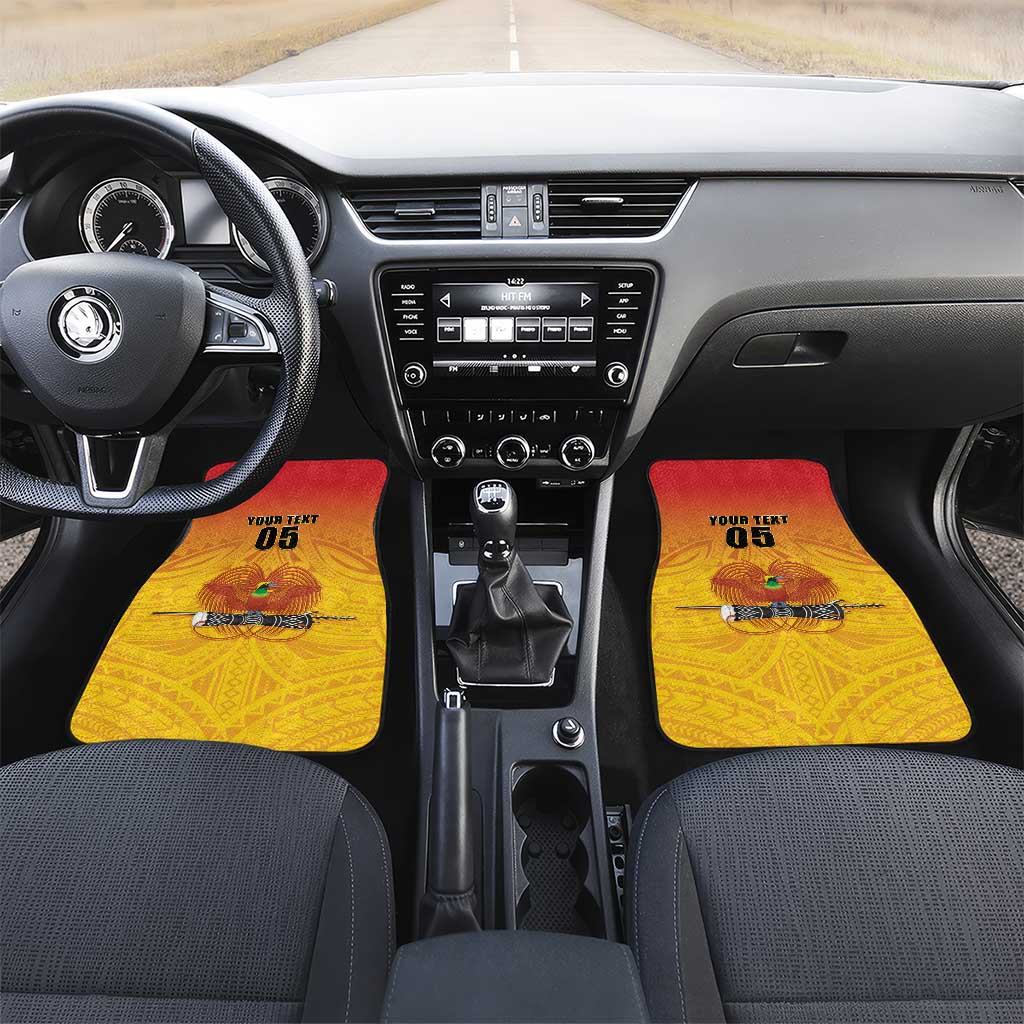 Papua New Guinea Rugby Car Mats Go Orchids Pacific Champions LT05 Set 2pcs - Front Yellow - Polynesian Pride