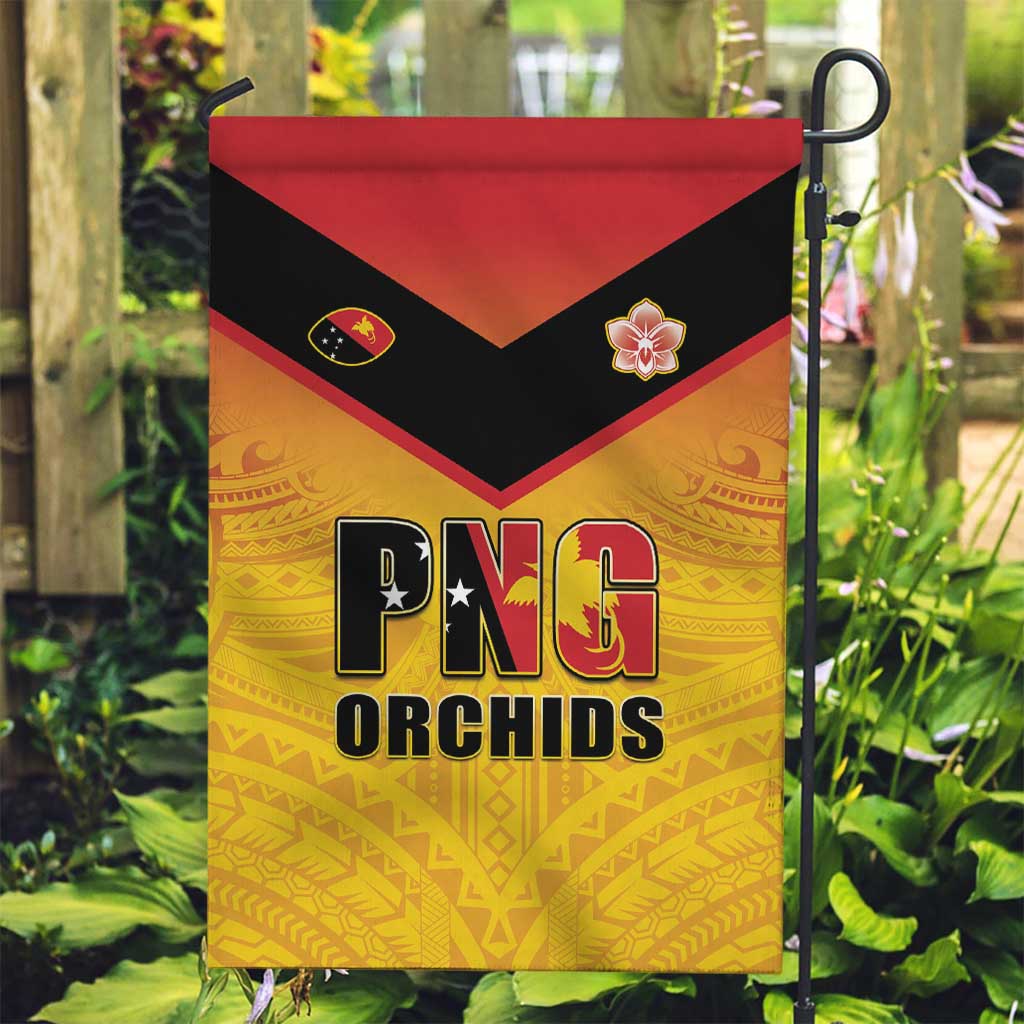 Papua New Guinea Rugby Garden Flag Go Orchids Pacific Champions LT05 Garden Flag Yellow - Polynesian Pride