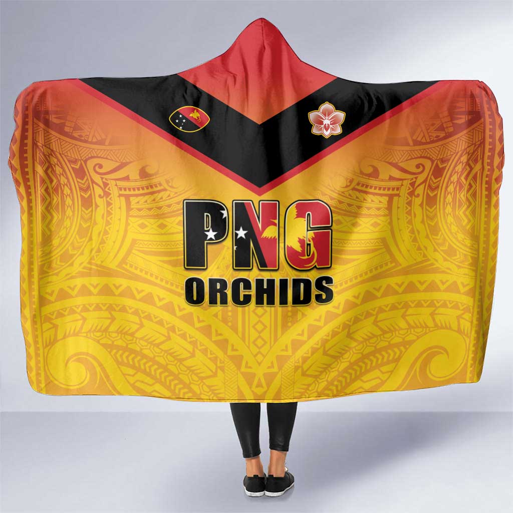 Papua New Guinea Rugby Hooded Blanket Go Orchids Pacific Champions