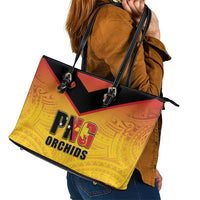 Papua New Guinea Rugby Leather Tote Bag Go Orchids Pacific Champions LT05 - Polynesian Pride