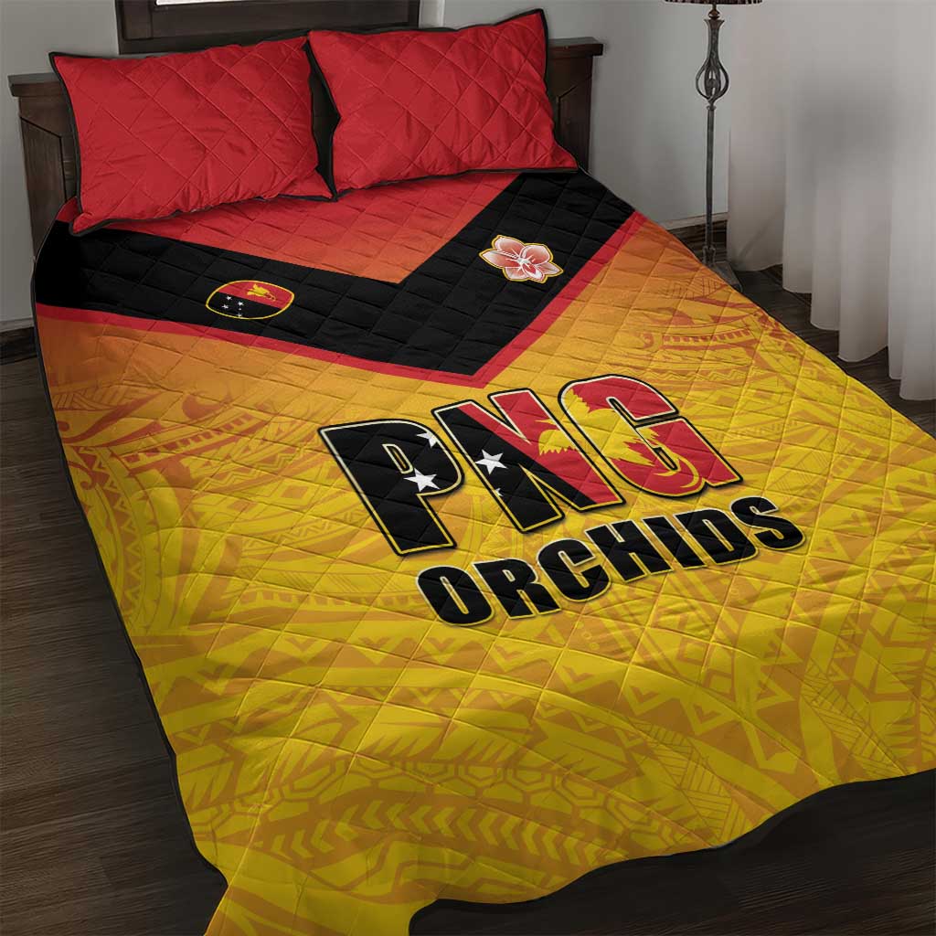 Papua New Guinea Rugby Quilt Bed Set Go Orchids Pacific Champions