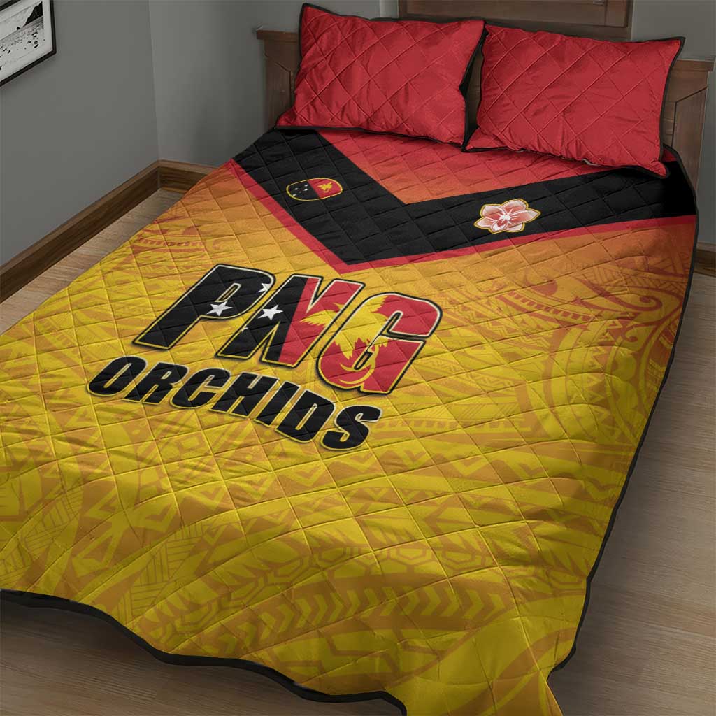 Papua New Guinea Rugby Quilt Bed Set Go Orchids Pacific Champions LT05 - Polynesian Pride