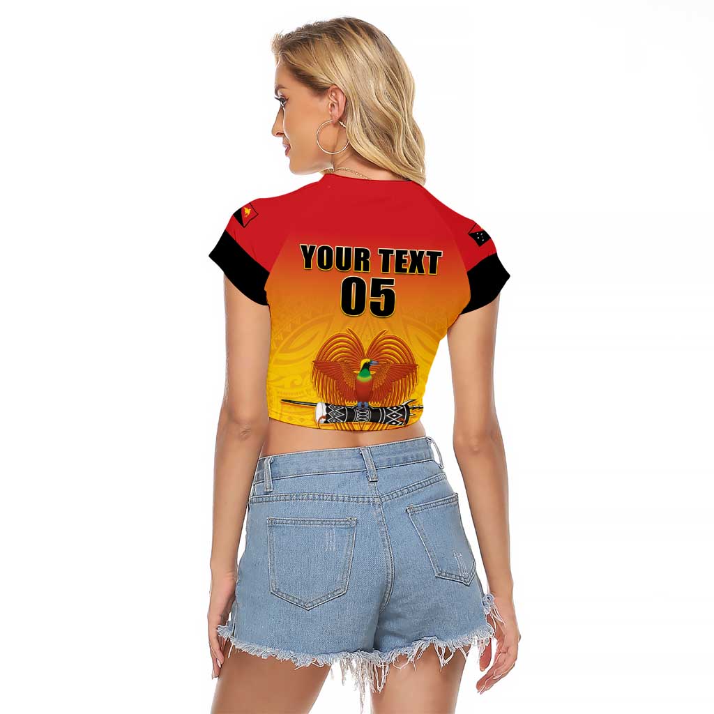 Papua New Guinea Rugby Custom Raglan Cropped T Shirt Go Orchids Pacific Champions LT05 - Polynesian Pride