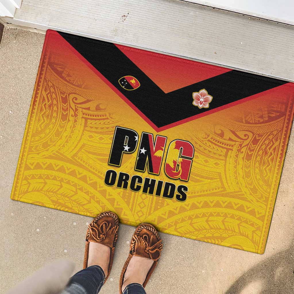 Papua New Guinea Rugby Rubber Doormat Go Orchids Pacific Champions LT05 - Polynesian Pride