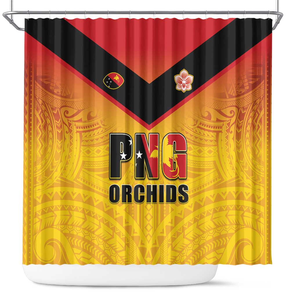 Papua New Guinea Rugby Shower Curtain Go Orchids Pacific Champions