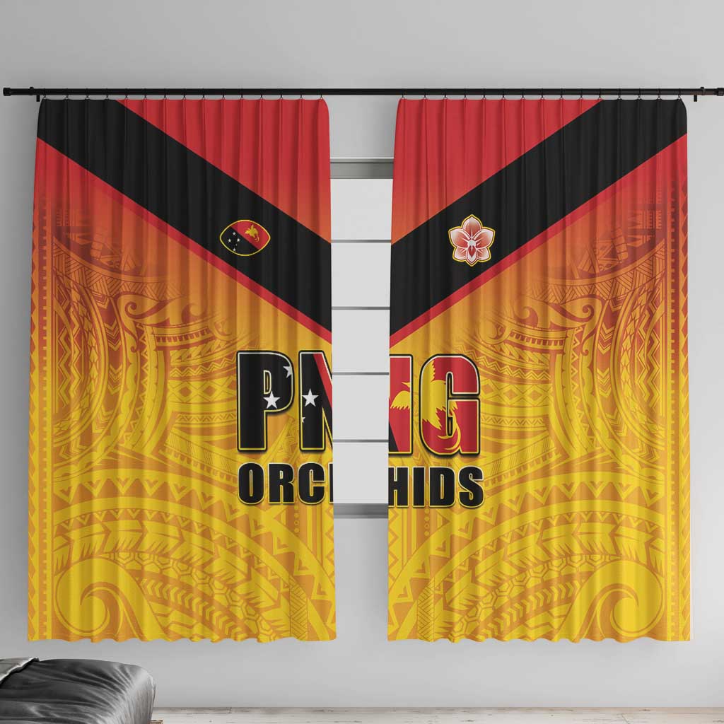 Papua New Guinea Rugby Window Curtain Go Orchids Pacific Champions