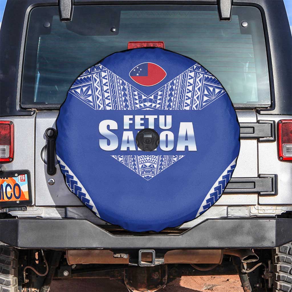 Fetu Samoa Rugby Spare Tire Cover Go Champions LT05 Blue - Polynesian Pride
