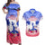 Personalised Haiti Independence Day Couples Matching Off Shoulder Maxi Dress and Hawaiian Shirt Neg Maron Polynesian Style LT05 Blue - Polynesian Pride