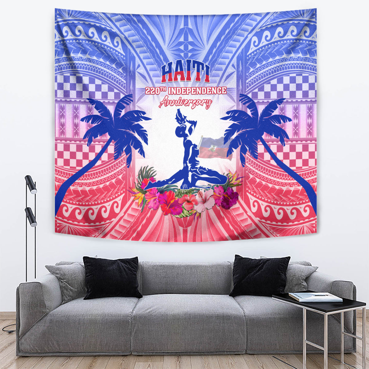 Haiti Independence Day Tapestry Neg Maron Polynesian Style LT05