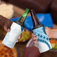 Blue Polynesian Tribal Turtle Floral Pattern 4 in 1 Can Cooler Tumbler LT05 - Polynesian Pride