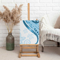 Blue Polynesian Tribal Turtle Floral Pattern Canvas Wall Art LT05 - Polynesian Pride
