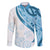 Blue Polynesian Tribal Turtle Floral Pattern Family Matching Mermaid Dress and Hawaiian Shirt