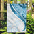 Blue Polynesian Tribal Turtle Floral Pattern Garden Flag