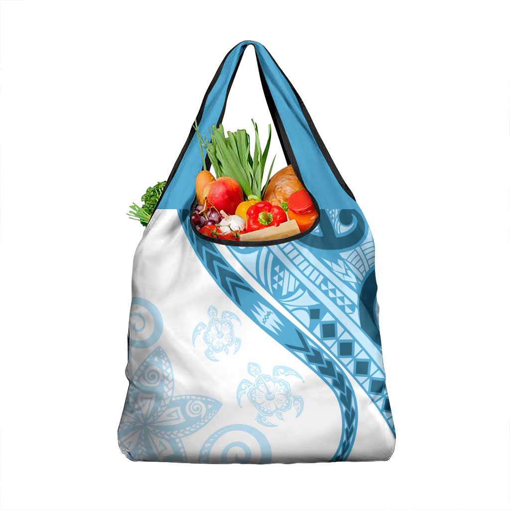 Blue Polynesian Tribal Turtle Floral Pattern Grocery Bag LT05 1-pack One Size Blue - Polynesian Pride