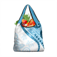 Blue Polynesian Tribal Turtle Floral Pattern Grocery Bag LT05 1-pack One Size Blue - Polynesian Pride