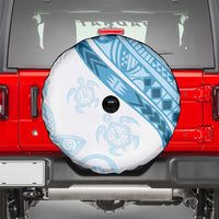 Blue Polynesian Tribal Turtle Floral Pattern Spare Tire Cover LT05 - Polynesian Pride
