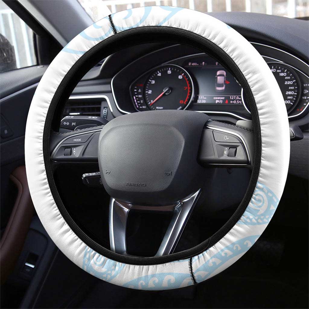 Blue Polynesian Tribal Turtle Floral Pattern Steering Wheel Cover LT05 - Polynesian Pride