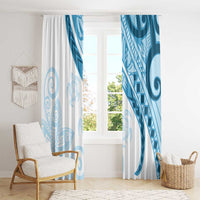 Blue Polynesian Tribal Turtle Floral Pattern Window Curtain LT05 - Polynesian Pride