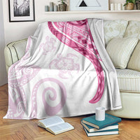 Rose Pink Polynesian Tribal Turtle Floral Pattern Blanket LT05 Pink - Polynesian Pride
