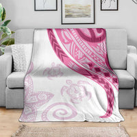Rose Pink Polynesian Tribal Turtle Floral Pattern Blanket LT05 - Polynesian Pride