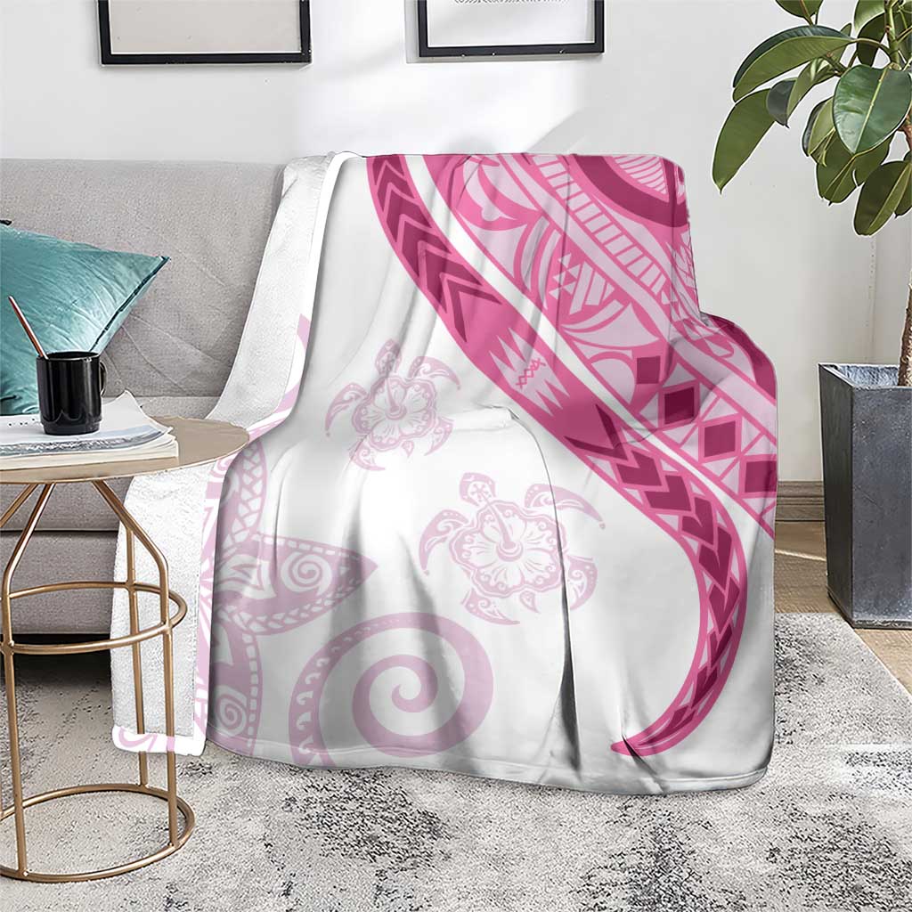 Rose Pink Polynesian Tribal Turtle Floral Pattern Blanket LT05 - Polynesian Pride
