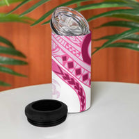 Rose Pink Polynesian Tribal Turtle Floral Pattern 4 in 1 Can Cooler Tumbler LT05 - Polynesian Pride