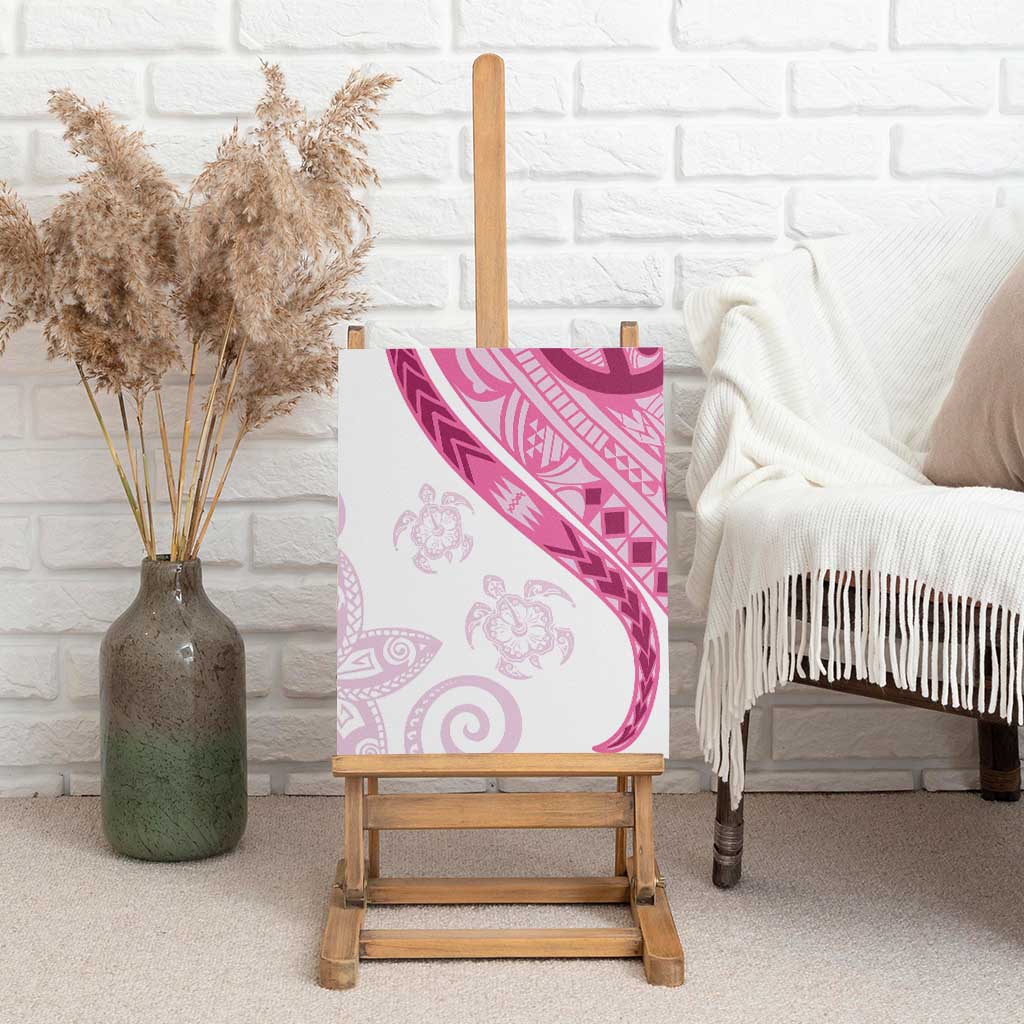 Rose Pink Polynesian Tribal Turtle Floral Pattern Canvas Wall Art LT05 - Polynesian Pride