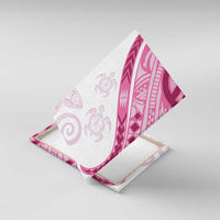 Rose Pink Polynesian Tribal Turtle Floral Pattern Canvas Wall Art LT05 With Frame Pink - Polynesian Pride