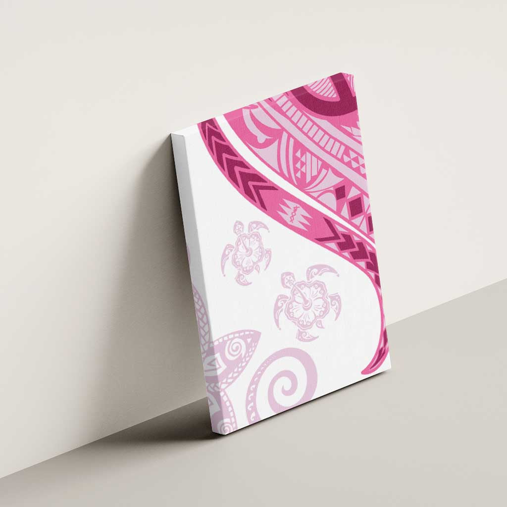 Rose Pink Polynesian Tribal Turtle Floral Pattern Canvas Wall Art LT05 - Polynesian Pride