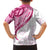 Rose Pink Polynesian Tribal Turtle Floral Pattern Family Matching Off Shoulder Short Dress and Hawaiian Shirt