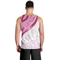 Rose Pink Polynesian Tribal Turtle Floral Pattern Men Tank Top LT05 - Polynesian Pride