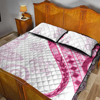 Rose Pink Polynesian Tribal Turtle Floral Pattern Quilt Bed Set LT05 - Polynesian Pride