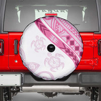 Rose Pink Polynesian Tribal Turtle Floral Pattern Spare Tire Cover LT05 - Polynesian Pride