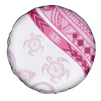 Rose Pink Polynesian Tribal Turtle Floral Pattern Spare Tire Cover LT05 - Polynesian Pride