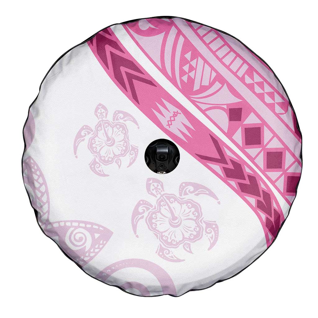 Rose Pink Polynesian Tribal Turtle Floral Pattern Spare Tire Cover LT05 - Polynesian Pride