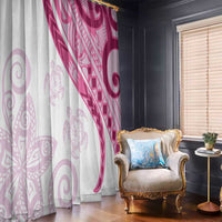 Rose Pink Polynesian Tribal Turtle Floral Pattern Window Curtain LT05 - Polynesian Pride