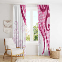 Rose Pink Polynesian Tribal Turtle Floral Pattern Window Curtain LT05 - Polynesian Pride