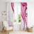 Rose Pink Polynesian Tribal Turtle Floral Pattern Window Curtain