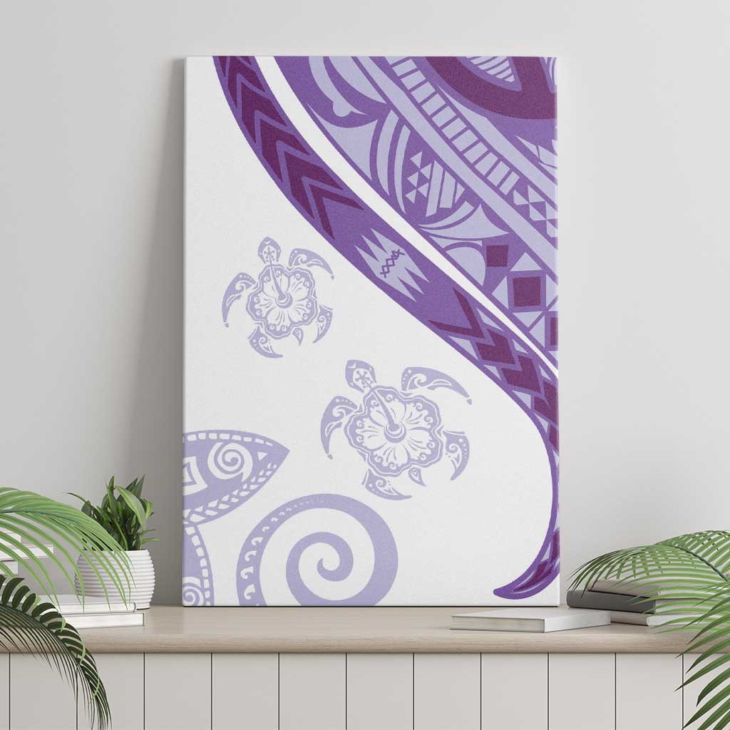 Purple Polynesian Tribal Turtle Floral Pattern Canvas Wall Art LT05 - Polynesian Pride