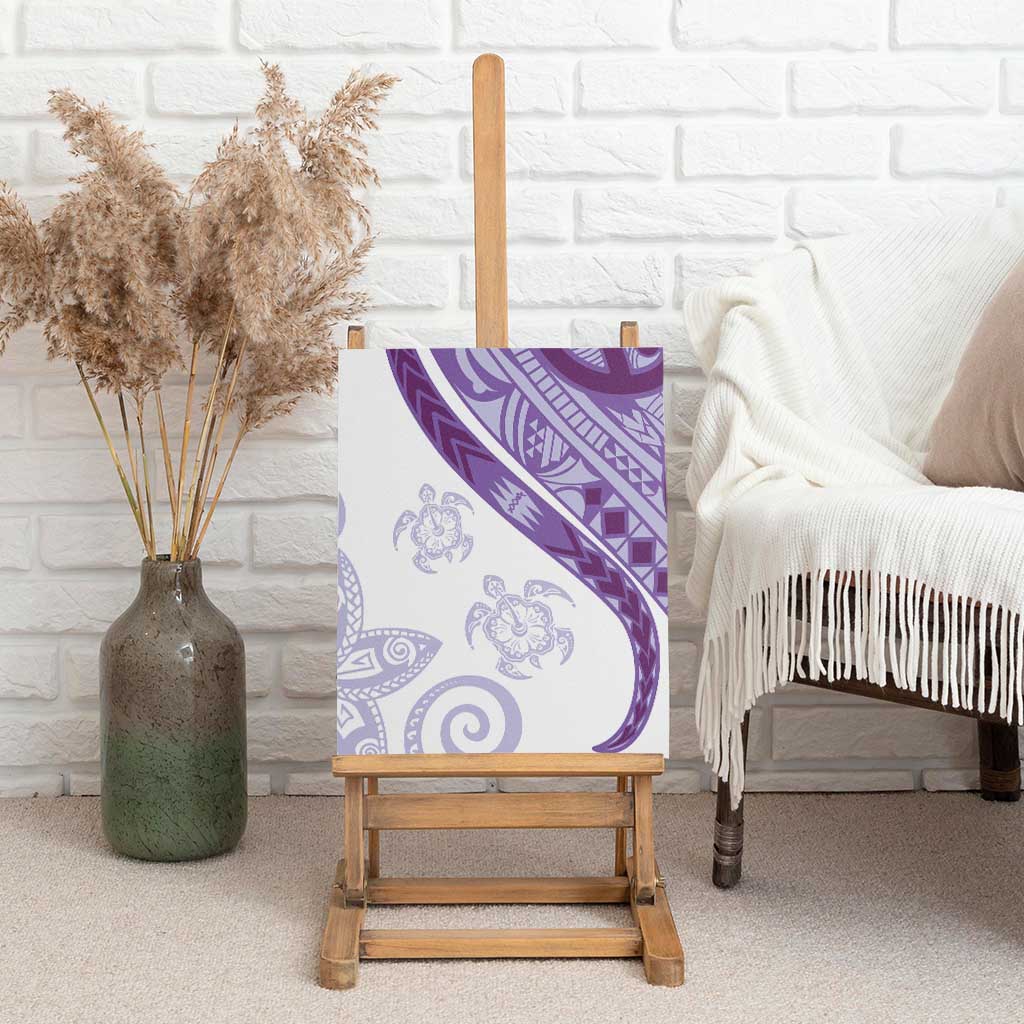 Purple Polynesian Tribal Turtle Floral Pattern Canvas Wall Art LT05 - Polynesian Pride
