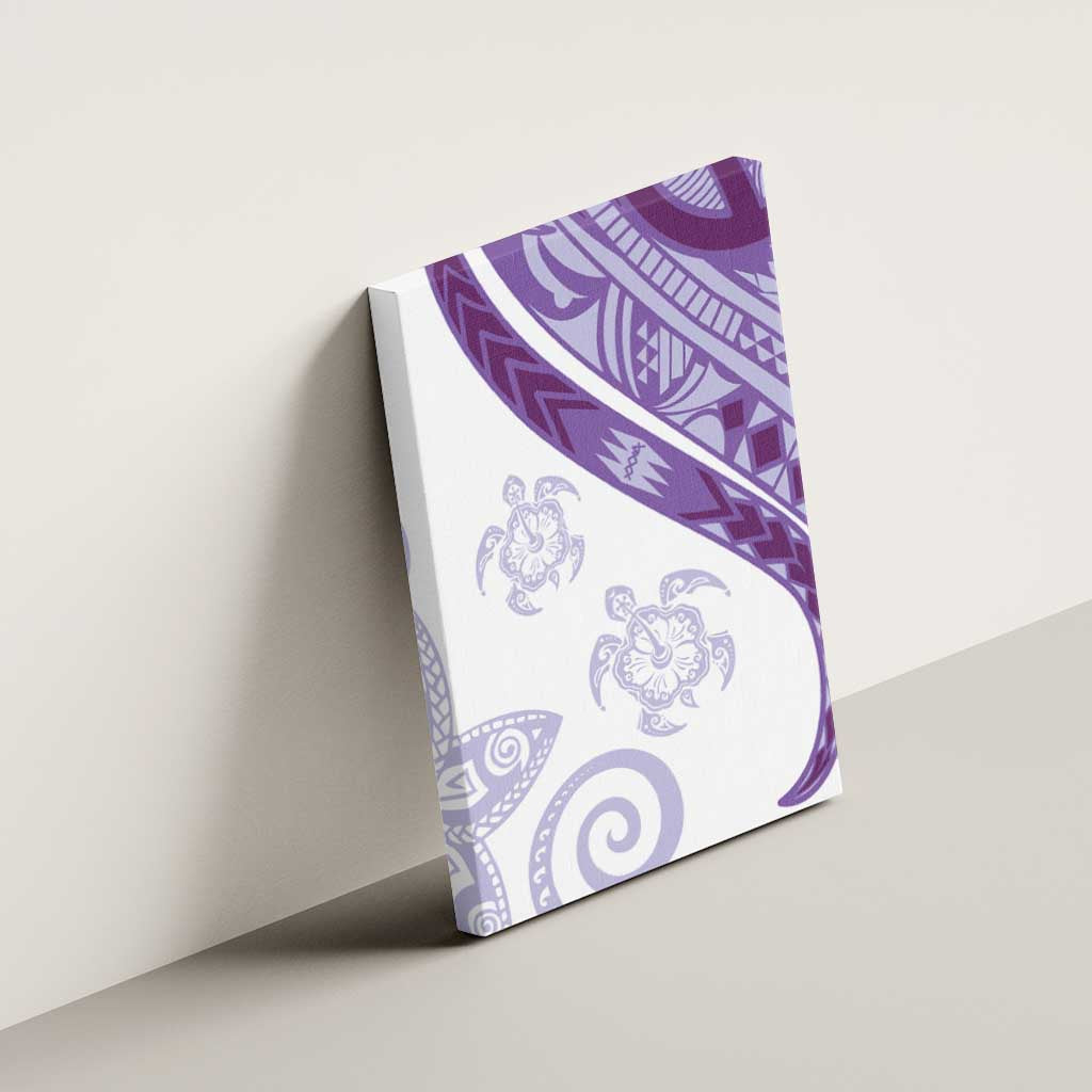Purple Polynesian Tribal Turtle Floral Pattern Canvas Wall Art LT05 - Polynesian Pride