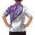 Purple Polynesian Tribal Turtle Floral Pattern Family Matching Long Sleeve Bodycon Dress and Hawaiian Shirt