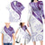 Purple Polynesian Tribal Turtle Floral Pattern Family Matching Long Sleeve Bodycon Dress and Hawaiian Shirt