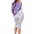 Purple Polynesian Tribal Turtle Floral Pattern Family Matching Long Sleeve Bodycon Dress and Hawaiian Shirt