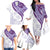 Purple Polynesian Tribal Turtle Floral Pattern Family Matching Off The Shoulder Long Sleeve Dress and Hawaiian Shirt