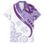 Purple Polynesian Tribal Turtle Floral Pattern Family Matching Off Shoulder Short Dress and Hawaiian Shirt