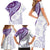 Purple Polynesian Tribal Turtle Floral Pattern Family Matching Short Sleeve Bodycon Dress and Hawaiian Shirt