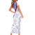 Purple Polynesian Tribal Turtle Floral Pattern Family Matching Short Sleeve Bodycon Dress and Hawaiian Shirt