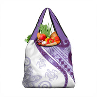Purple Polynesian Tribal Turtle Floral Pattern Grocery Bag LT05 1-pack One Size Purple - Polynesian Pride