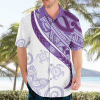 Purple Polynesian Tribal Turtle Floral Pattern Hawaiian Shirt LT05 - Polynesian Pride